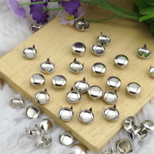 1000pcs 6mm Silver Fashion Decorative Rivets Metal Prong Studs Nickel Beads Nailhead Punk DIY CellPhone Decoration Free Shipping