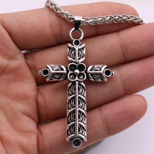 Amulet Necklace - Double side Viking Necklace Athelstans Cross Ragnar Indian Jewelry Men Women Pendant Vikings Antiquing
