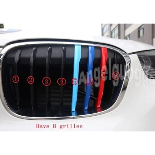 Angelguoguo 3D Car Grille Sport Stripe ABS Decal Sticker for BMW X1 F48 2016-2021