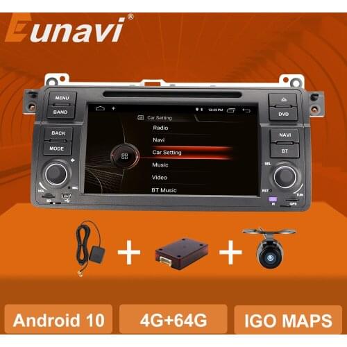 Eunavi 1 Din Android GPS Navigation For BMW E46 M3 Rover 75 Coupe 318/320/325/330/335 Car Radio Multimedia DVD PlayerStereo DVD