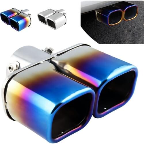 Car Dual Rolled Inlet Stainless Steel Exhaust Muffler Pipe intake 2.5 " straight 60mm"