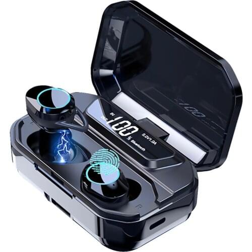 G02 TWS 5.0 Bluetooth Stereo Earphone Wireless Earphones Waterproof Earphones 3300mAh LED Smart Power Bank Phone Holder