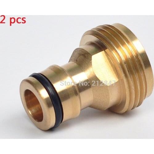 2pcs Solid Brass Hose Quick Connect NPT 3/4" Male (USA Style) Threaded Tap Connector