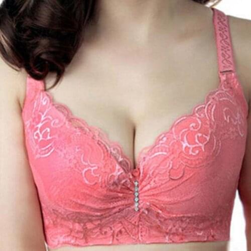 Ladies Woman Bra 2021 Women Bra Fashion Back Closure Solid Comfort Sexy Push Up Bras Gather Upgrade Lace Cute Plus Size