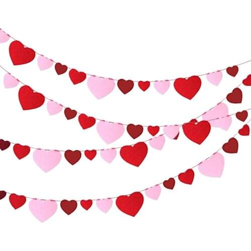 Wedding Party Decoration Lahua Wedding Engagement Valentines Day Banner Love Heart paper Flag birthday party decorations adult