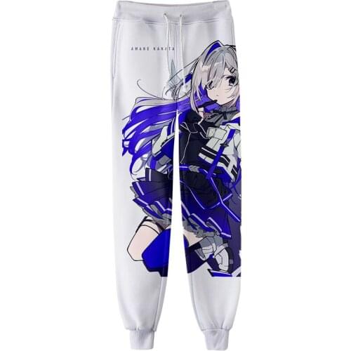 HOLOLIVE VTuber Amane Kanata 3D Men/Women Neutral StyleThreaded Bunched Trousers Japan Kawaii Threaded Bunched Leg Pants