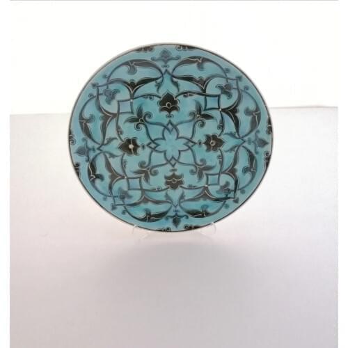 Classic pattern embroidered ceramic plate 18cm- 7in plates trays decorative plate yoga marble tray ceramic bowl decorative tray