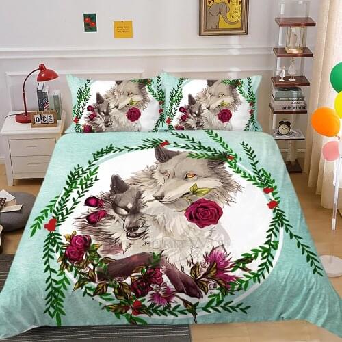 Fanaijia 3d Animal Bedding Set King size Duvet Cover Set Quilt Cover with Pillowcase Boho Full Twin Queen Comforter Sets
