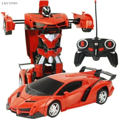 Led Light Rc Car Transformation Robot Car 1:18 Deformation RC Car Toy Electric Robot Cars Models Gift for Boy Girls Gifts