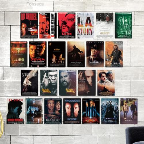 Movie Metal Tin Sign Metal Poster Plaque Metal Vintage Retro Classic Movie Wall Decor for Bar Pub Club Man Cave Decorative Plate