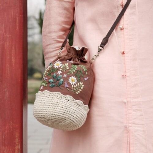 DIY Embroidery kit Flower Tree Purse Women bag Needlework Sewing Cross Stitch Materials Chinese Style Coin Purses Women Vintage