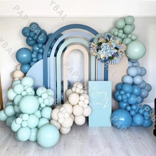 173Pcs Macaron Blue Green Garland Arch Balloon Kit Skin Color Latex Balloon Set Wedding Birthday Party Decoration