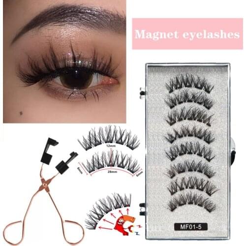 5 Magnetic Eyelashes Curler Set Long 3D Mink Magnetic lashes Wear faux cils magnetique Natural Thick False Eyelashes ресница