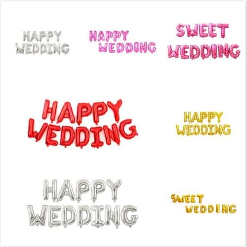 16 Inch HAPPY WEDDING SWEET WEDDING Happy Wedding Balloon Aluminum Film Set Wedding Home Decoration Set
