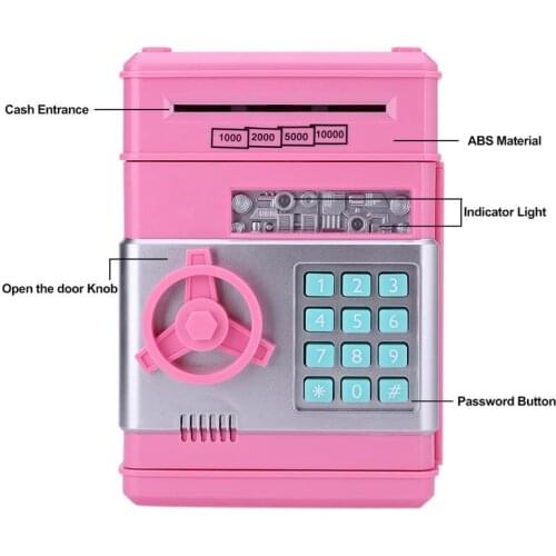 2019 New Piggy Bank Mini Atm Money Box Electronic Password Chewing Coin Cash Deposit Machine Gift For Children Kids
