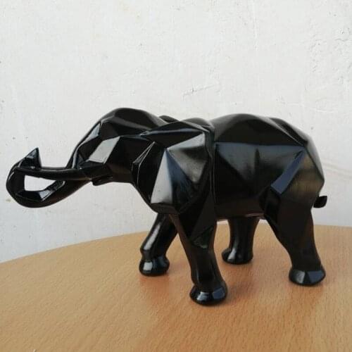New 2021 Home Decoration Accessories Elephant Statue Figurine Modern Abstract Geometric Style Resin Nordic Animal Large Crafts