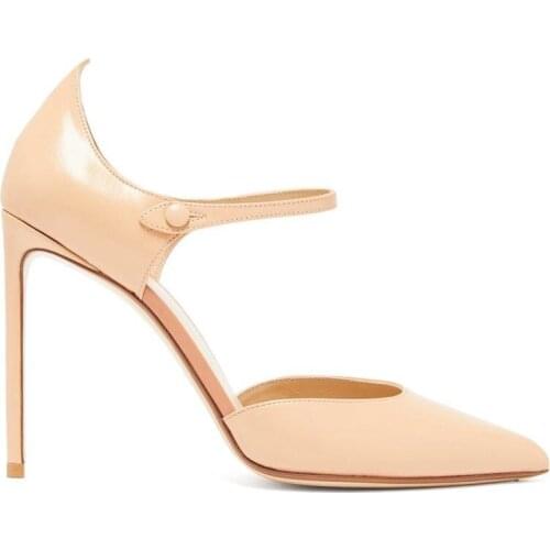 Spring and summer pointed toe hollow buckle stiletto banquet dress single shoes custom large size sexy prom female sandals