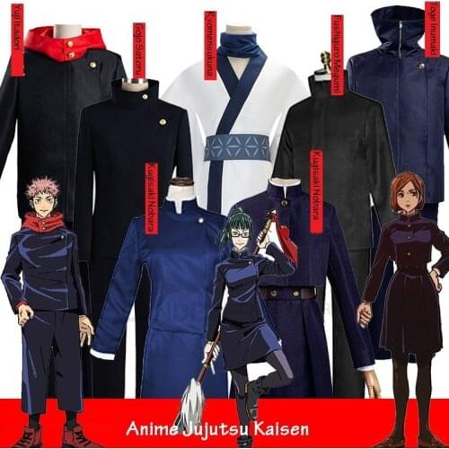 Anime Jujutsu Kaisen Yuji Itadori Fushiguro Megumi Gojo Satoru Toge Inumaki Kugisaki Nobara Cosplay Costume Women Men Uniform