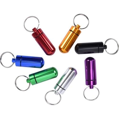 Waterproof Aluminum Pill Box Case Bottle Cache Drug Holder Container Keychain Medicine Box Health Care