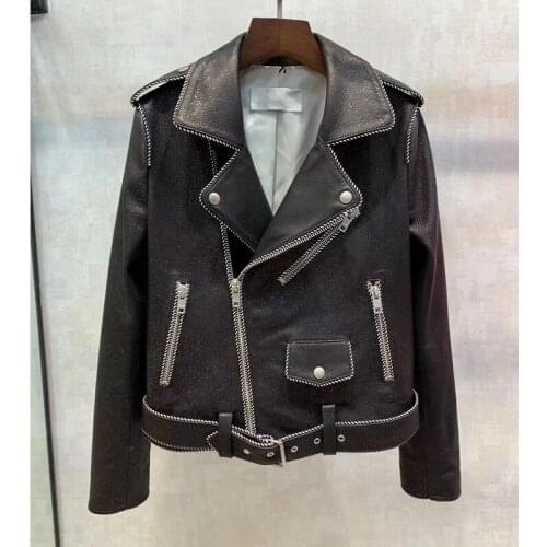 European Style Women Coats Natural 100% Cowhide Genuine Leather Real Cowhide jacket Female