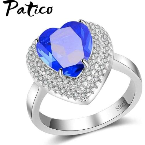 Fashion Hearts Brilliant cut Top Quality AAA+ CZ Cubic Zirconia Rings for Women Wedding Rings 925 Sterling Silver Jewelry