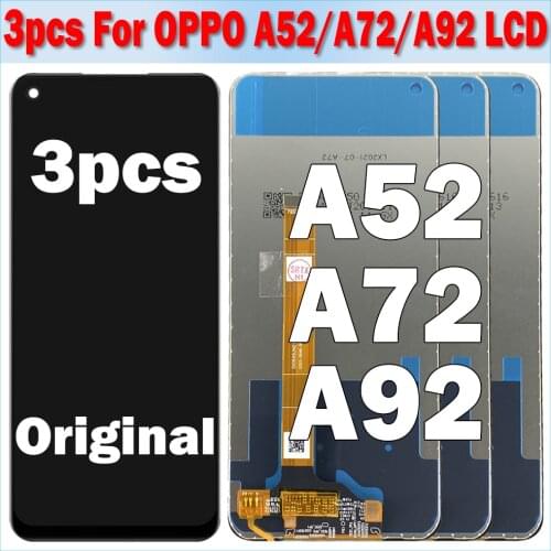 3Pcs/Lot Original For Oppo A72 A92 A52 CPH2069 CPH2067 LCD Display Touch Screen Digitizer Assembly Replacement for OPPO A72 LCD