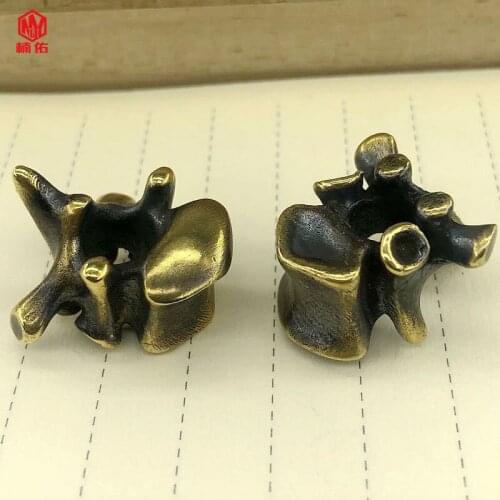 1PC Spine Retro Brass Copper EDC Paracord Beads Lanyard Pendants Knife Beads Umbrella Rope Cord Necklace Bracelet Beads Pendant