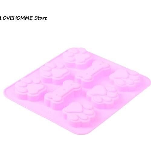 1pc Silicone Baking Mold Dog Bone Mould Dog Footprint Cake Mold Food Grade Baking Tool Kitchen Creative Tool