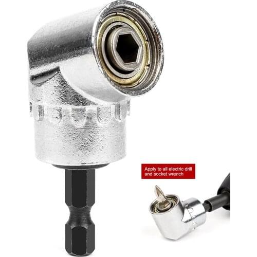 HOEN 1pc 105 Degree 1/4" Hex Shank Right Angle Extension Screwdriver Adjustable Magnetic Bit Extension Screw Driver Socket