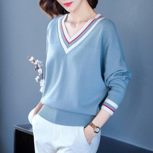 2019 New Autumn Winter High Quality Womens Sweaters Black White Pullover Korean Style Minimalist Casual Office Lady FSZ072