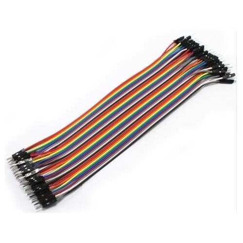 40pcs in Row Dupont Cable 10cm/20cm/30cm 2.54mm 1pin 1p-1p Male to Male jumper wire for Arduino Resistor