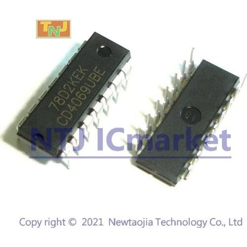 50 PCS CD4069UBE DIP-14 CD4069 CMOS HEX IVVERTER IC CHIP