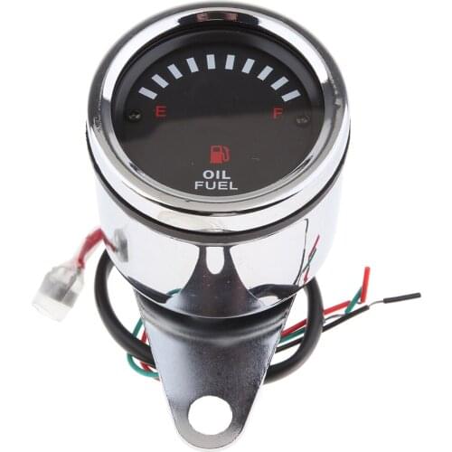 65mm Universal Car Motorcycle Fuel Level Meter Gauge LED Light Display 12V