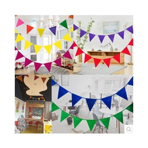 80M White Red Blue Yellow Green Pennats Garland Bunting Flags Silk Fabric Banners Wedding Party Decoratio Bridal Shower Bunting