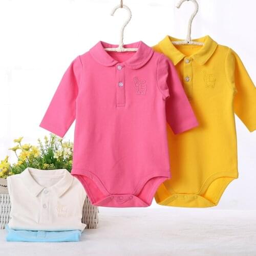 Baby bodysuit long sleeves baby jumpsuit baby boy girl clothes spring autumn babybody polo collar baby clothing overalls