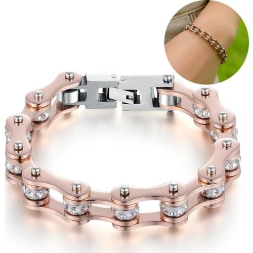 Motorcycle Chain Punk Bicycle Bike Bracelets Stainless Steel godl fashion bracelets woman bracelet feme Gift Jewelry