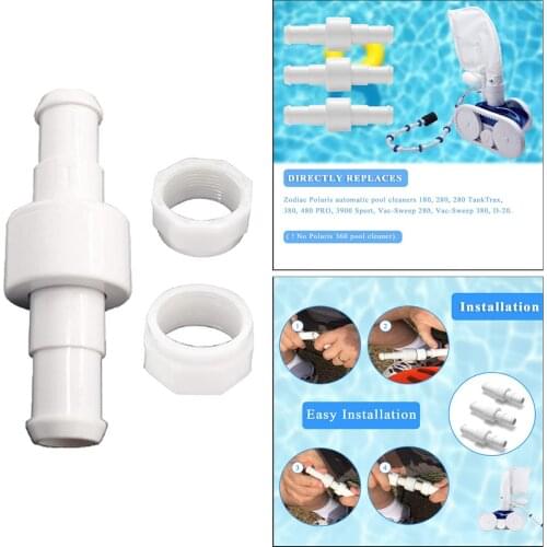 D20 Hose Swivel with 2pcs D15 Feed Hose Nut Pool Cleaner Replement Kits for Polaris 180,280,380 Pool Cleaner