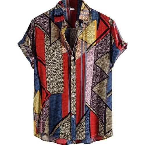 Men Vintage Clothes Cardigan Short Sleeve Hawaiian Shirt Beach Flower Shirt Men Turtleneck Shirt Vetement Homme Blusas Chemise