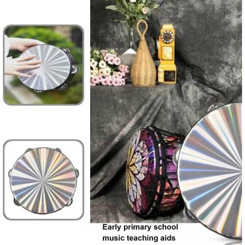 Durable Great Radiant Tambourine with Double Row Jingles ABS Reflective Tambourine Eco-friendly for Party