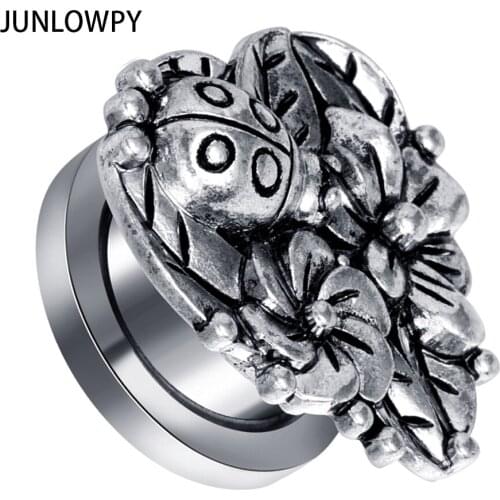 JUNLOWPY Stainless Steel Ear Plugs Screw Fit Flesh Tunnel 6mm-18mm Expander Lobe Stretcher Gauge Piercing Body Jewelry 70pcs