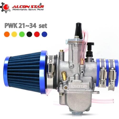 Alconstar- Motorcycle 21 24 26 28 30 32 34mm Carburetor Carb with Air Filter Intake Pipe Adapters for ATV UTV Off Road Racing