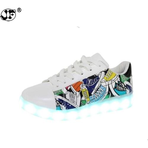 LED shoes 8 Colors chaussures Unisex usb Charging Led Lights shoes Emitting Luminous Men couple Sneakers dance Casual Shoes882