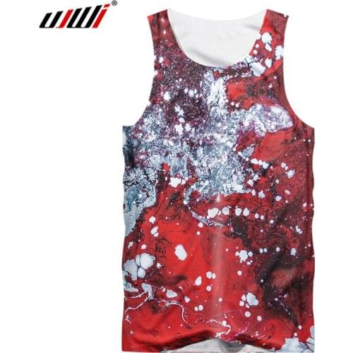 UJWI Summer Tank Tops Men Cool Print Surging Long River 3D Vest Unisex Hip Hop Streetwear Sleeveless Shirts Teens Undershirts