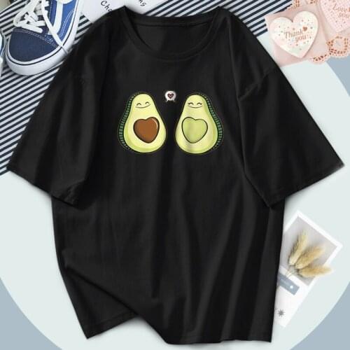 Fashion O-Neck Oversize Avocado Tshirts Outdoor Harajuku Women T-shirts Purple Tops Tees Funny Clothing Washable Poleras Female