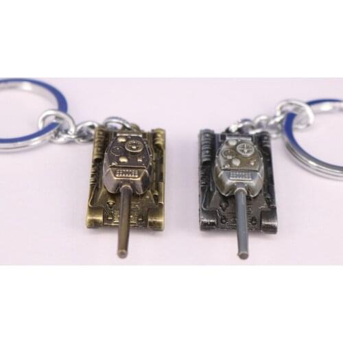 Men Strap Wot Game World of Tanks KeyChain Alloy Metal Tank Model Pendent Keyring gift key chain ring holder car Fans souvenirs