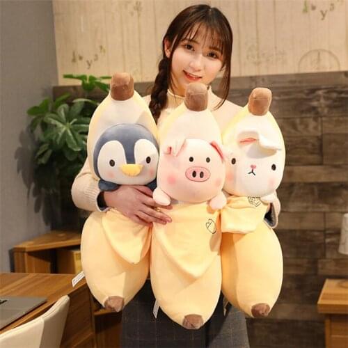 55cm 100CM Plush Toy Soft Stuffed Banana Animal Doll Cute Long Plush Pillows Cushions