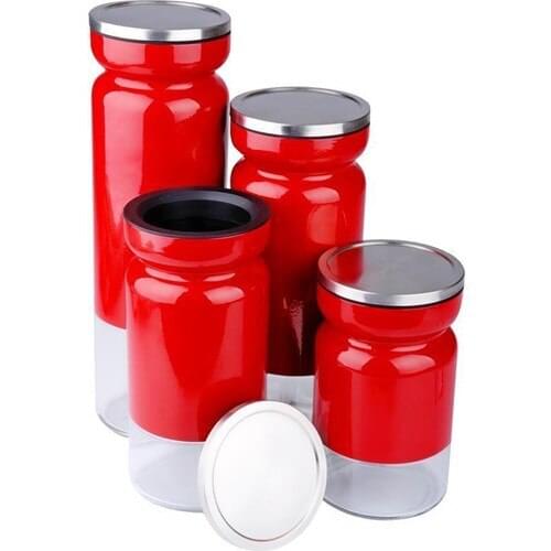 IHouse 2863 4 Pcs Jar Set Red