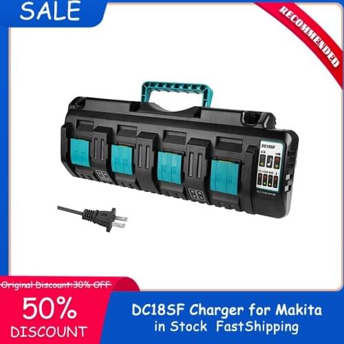 NEW 4-Port 18V Rapid Charger DC18SF Compatible with Makita 14.4V-18V Lithium Battery BL1830 BL1840 BL1850 BL1860 BL1820B BL1815