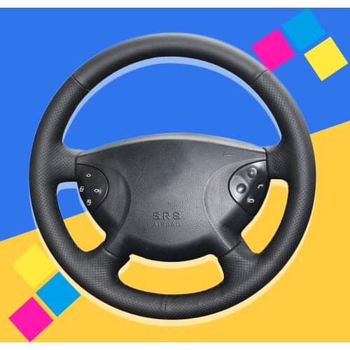 Auto Braid On The Steering Wheel Cover for Mercedes-Benz W210 E240 E63 E320 E280 2002-2005 Car Braiding Wheel Covers Car-Styling