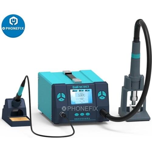 1000W Bakon BK863 LED Digital Soldering Station Hot Air Gun Rework Station Electric Soldering Iron For Phone BGA IC SMD Welding